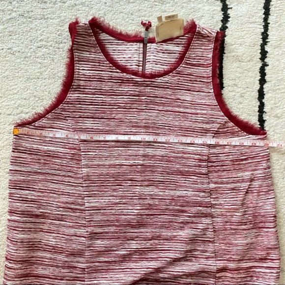VANESSA VIRGINIA Red White Indira Striped Knit Tank Sleeveless Blouse - Picture 10 of 10